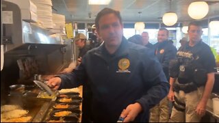 Gov Desantis Cooks At Waffle House For First Responders