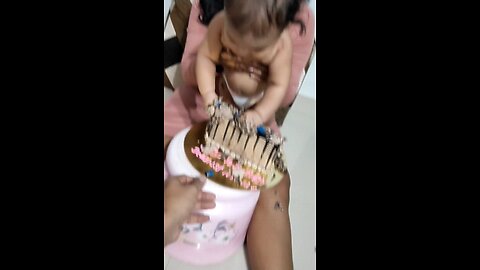 Cute baby's half birthday celebration