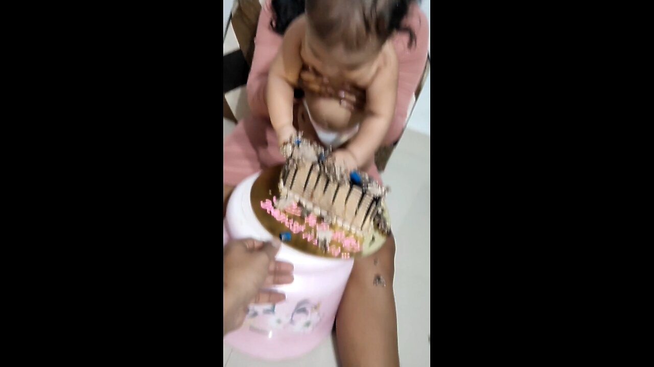 Cute baby's half birthday celebration