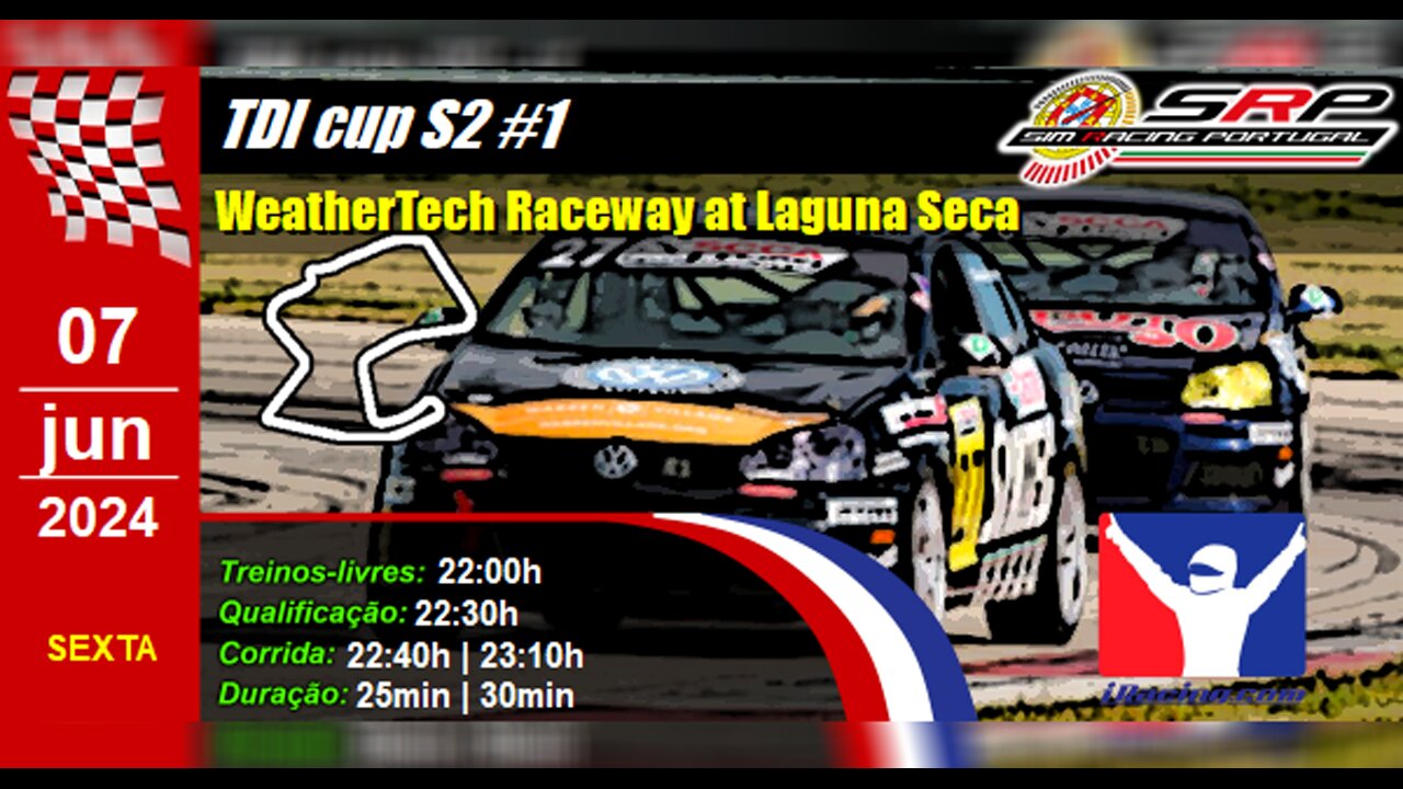 🇵🇹 [iRacing Live] 🇵🇹 TDI cup S2 @ WeatherTech Raceway at Laguna Seca