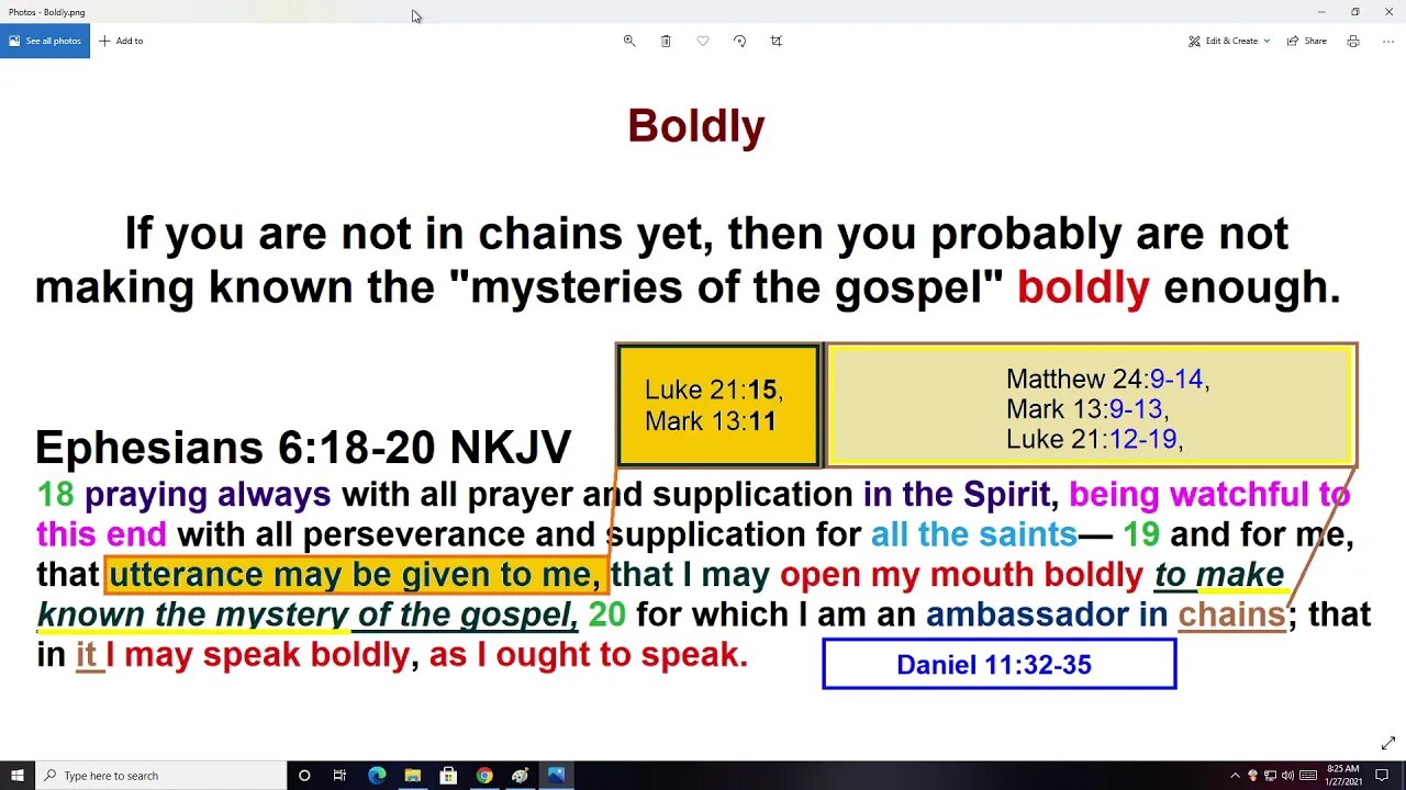 Boldly (Eph 6 is Dan 11)