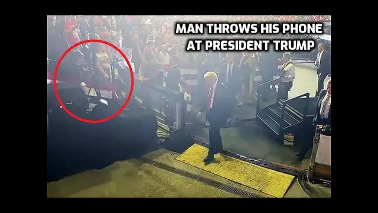 Man at Allentown Rally Throws Cellphone at Trump as He Leaves Building