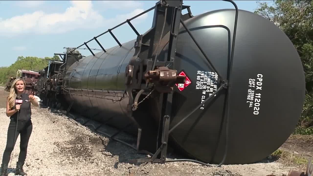 Local leaders tour Manatee County train derailment site