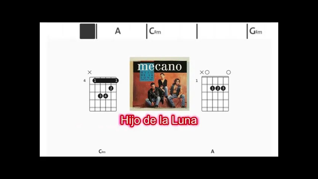 Mecano - Hijo de la luna - (Chords & Lyrics like a Karaoke)