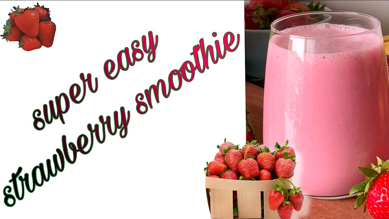 Super easy Strawberry 🍓 smoothie||