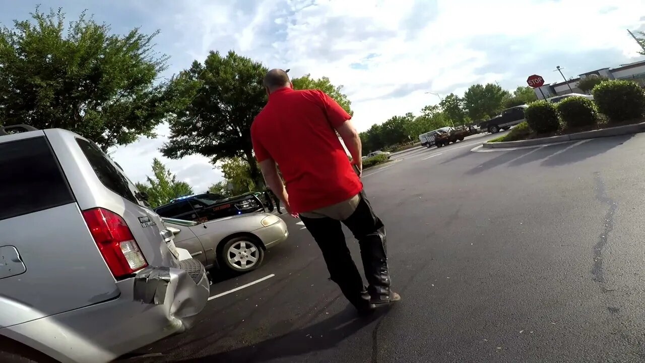 Biker Gets Hit Leaving Chic-Fil-A