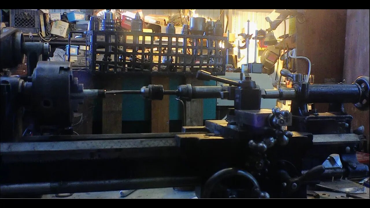 A rifling jig on a vintage Dalton Lathe