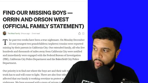 Kern County, California City Two Missing Toddlers Orson & Orrin West Family Statement iCkEdMeL