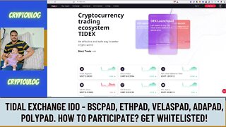 Tidex Exchange IDO - Bscpad, Ethpad, Velaspad, Adapad, Polypad. How To Participate? Get Whitelisted!