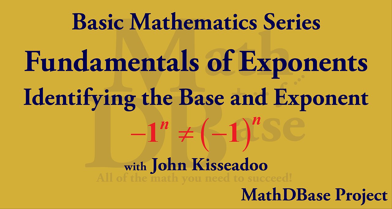 Fundamentals of Exponents – 1: Identifying the Base and Exponent