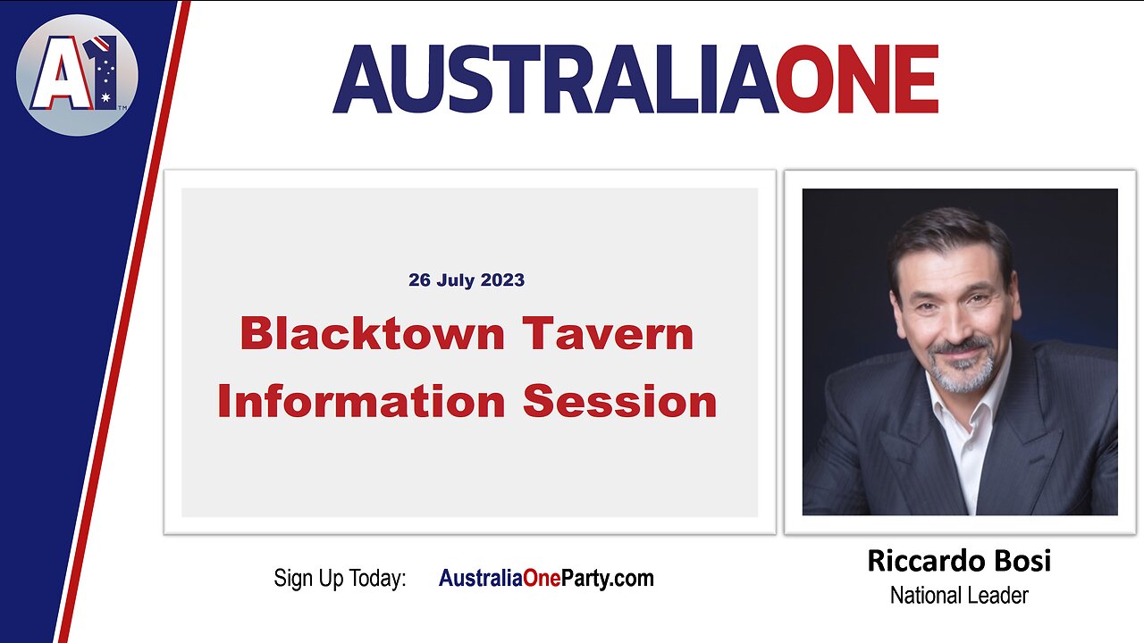 AustraliaOne Party - Blacktown Tavern Information Session (26 July 2023)