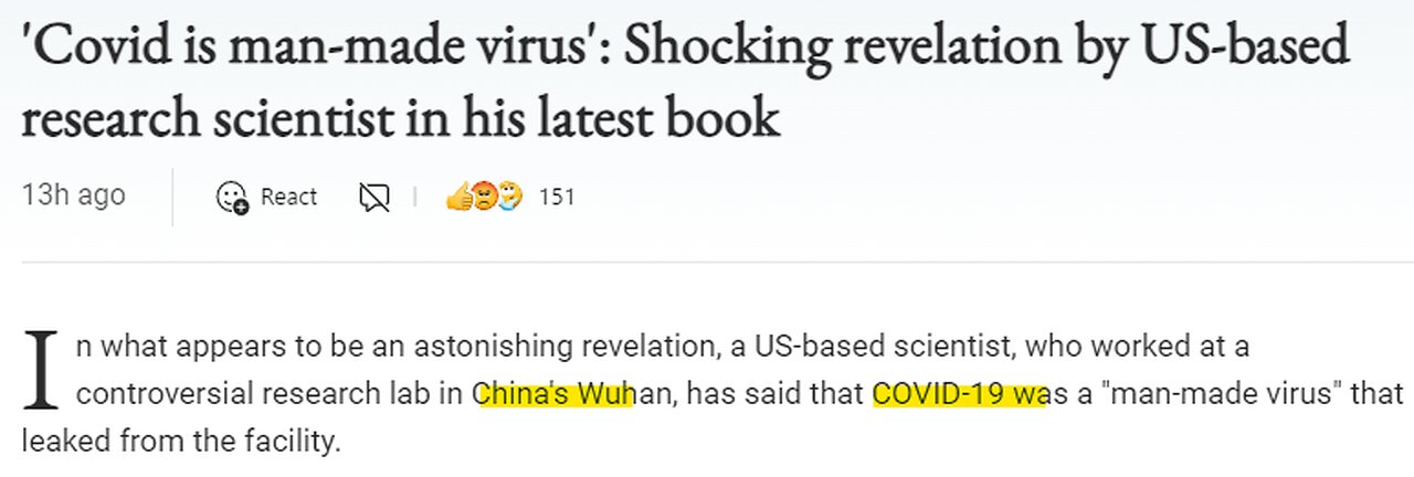 "NO WAY"NOT MORE PROOF THAT THE CHINA FLU CAME FROM WUHAN