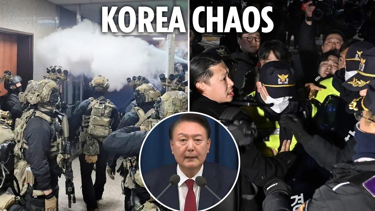 Watch as military storms South Korean parliament after MARTIAL LAW shock