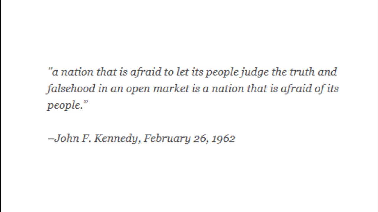 The President JFK Warned Us About