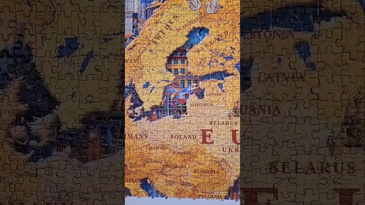 60000 piece puzzle Day 16 Complete! #jigsawpuzzle #puzzles #shorts #worldslargest