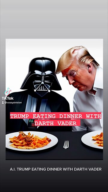 Trump eating dinner with Darth Vader