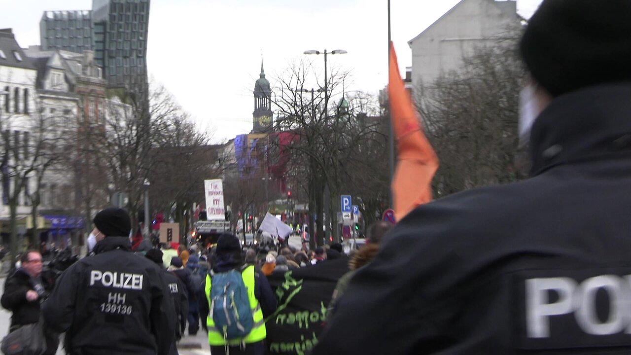 🟢[Demo] erster Aufzug in Hamburg von der Freien Linken