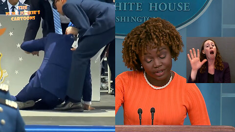 Biden's Press Sec claims that Biden "tripped and got right back up" when obviously he couldn't do it himself.