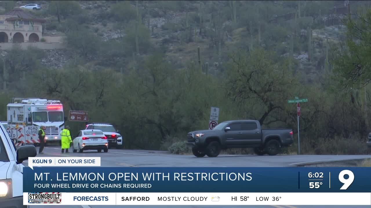 Roads closures affecting travel to Mount Lemmon