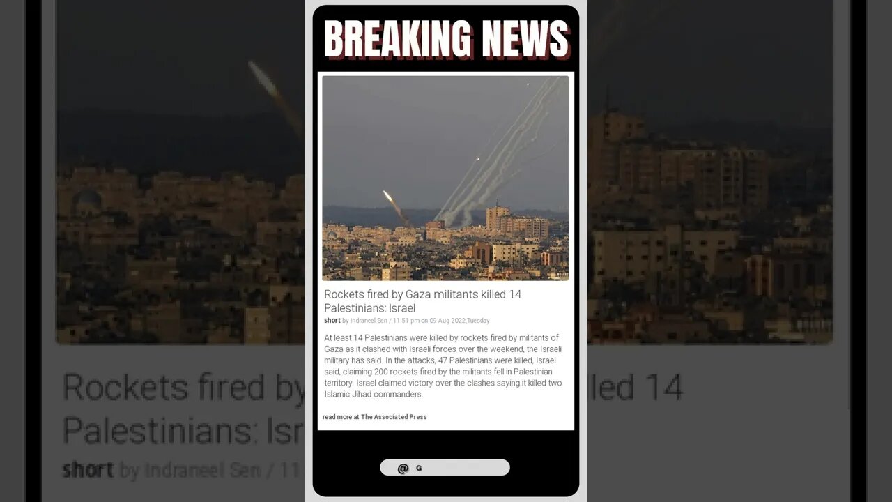 Actual Information: Rockets fired by Gaza militants killed 14 Palestinians: Israel #shorts #news