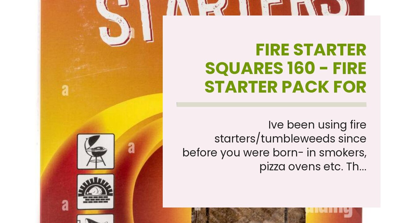 Fire Starter Squares 160 - Fire Starter Pack for Chimney, Grill Pit, Fireplace, Campfire, BBQ &...