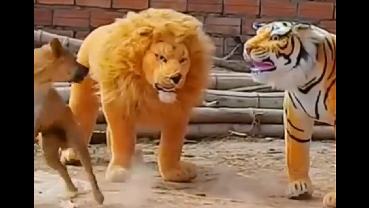 Funny Prank to dog / Fake Lion Fake Tiger