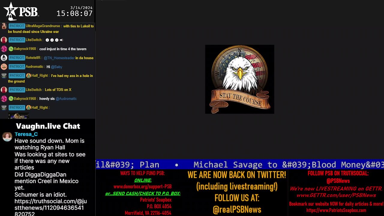 2024-03-14 15:00 EDT - The PATRIOTski Tavern: