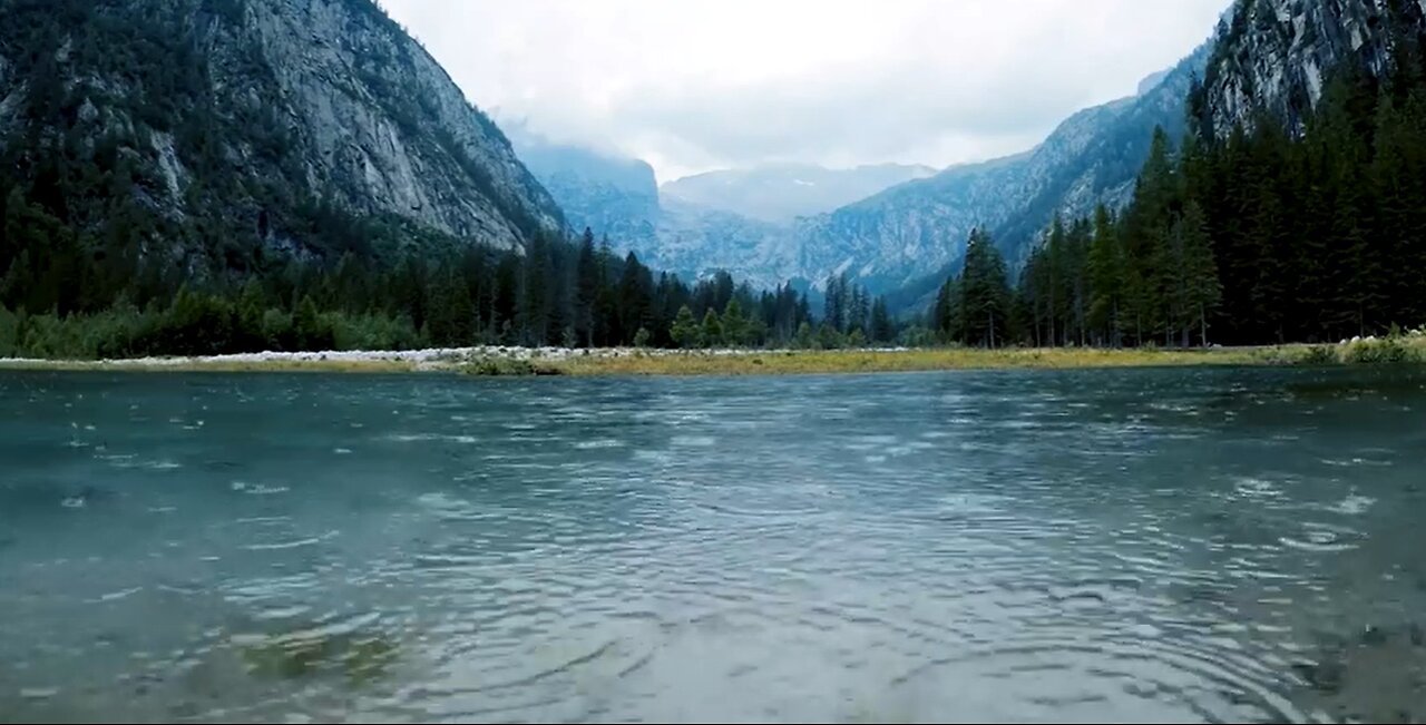 1 Hour Relaxing Rain Sound for sleeping, Studying, Soft Rainfall on the lake