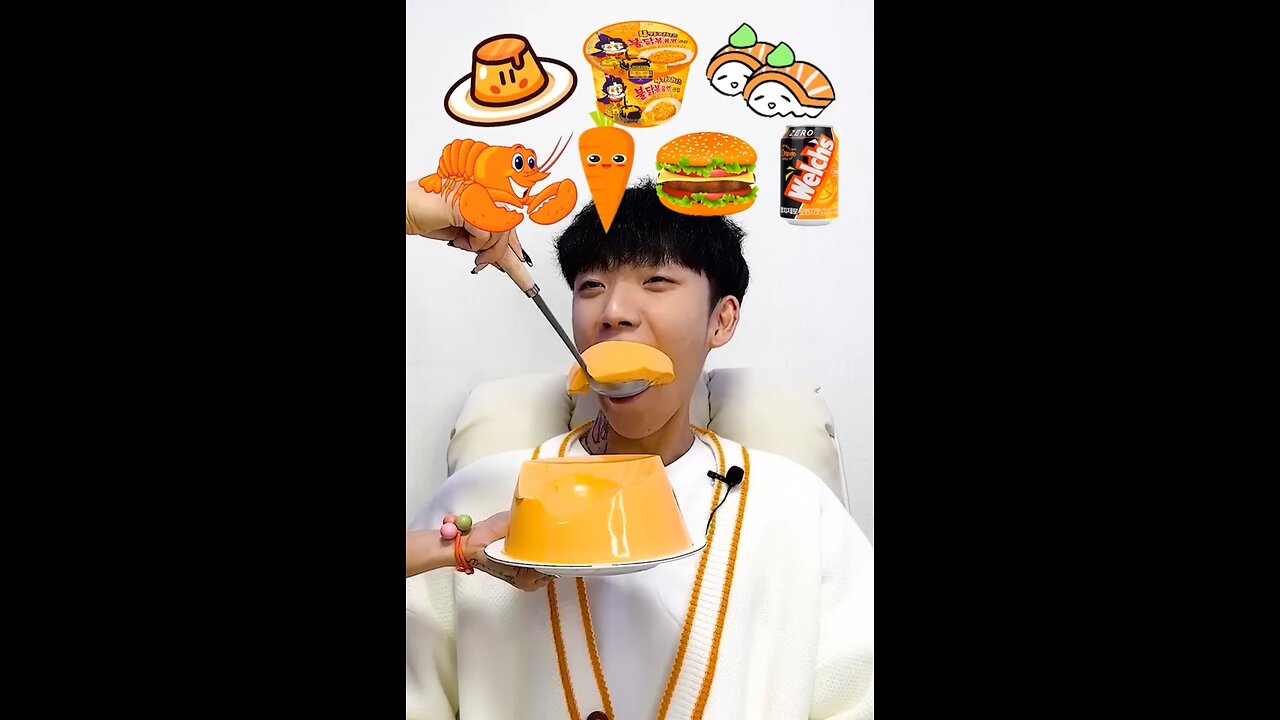 Random orange food Mukbang