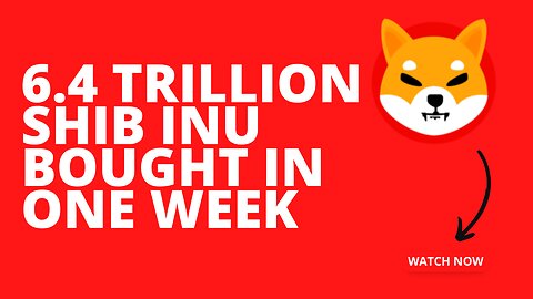 6 4 Trillion Shiba Inu SHIB Bought in One Week MUST SEE!!