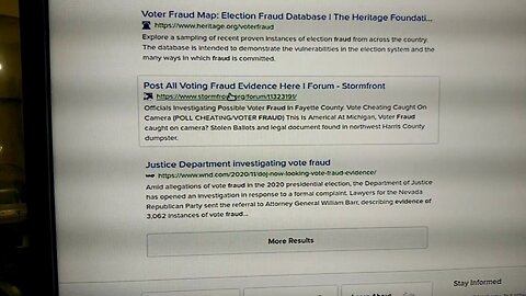 Voter fraud search results.