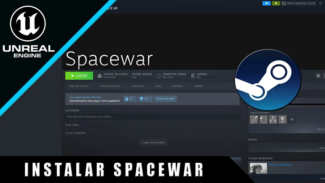 Cómo instalar el juego SPACEWAR de STEAM - Tutorial 2023