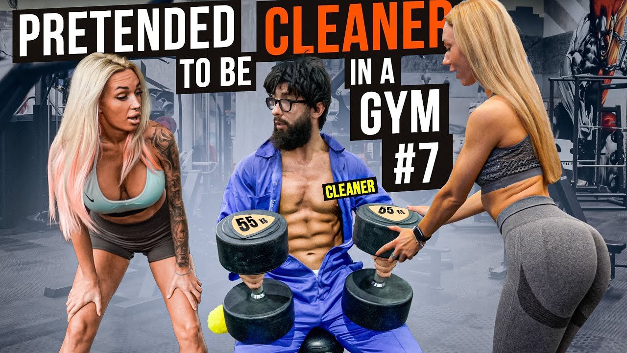 CRAZY CLEANER shocks GIRLS in a GYM prank #7 - Aesthetics in Public