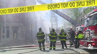 No injuries reported in four alarm fire on West Baltimore Street