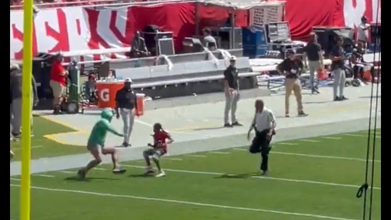 Boy Gets Tackled After Running Onto NFL Field