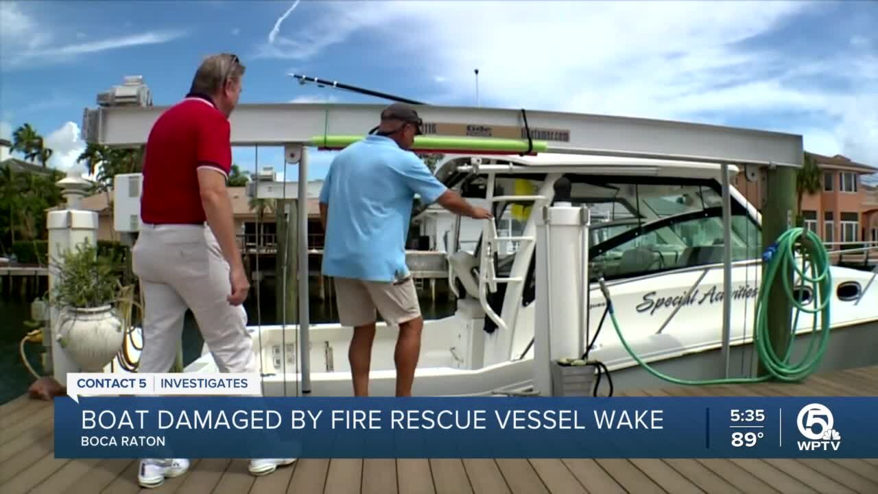 Boat damaged by wake of Boca Raton Fire Rescue vessel: Who pays?