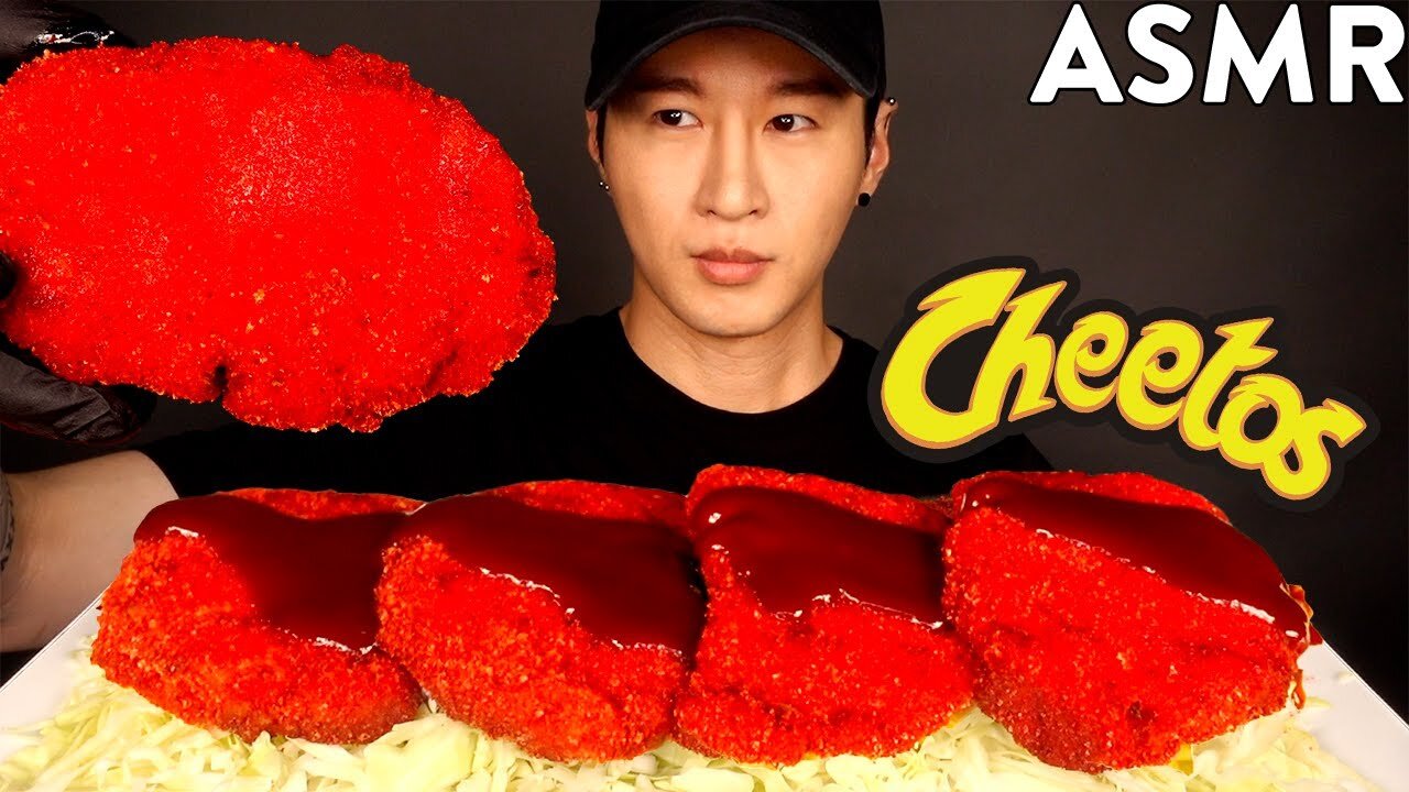 ASMR HOT CHEETOS TONKATSU MUKBANG (No Talking) COOKING & EATING SOUNDS Zach Choi ASM