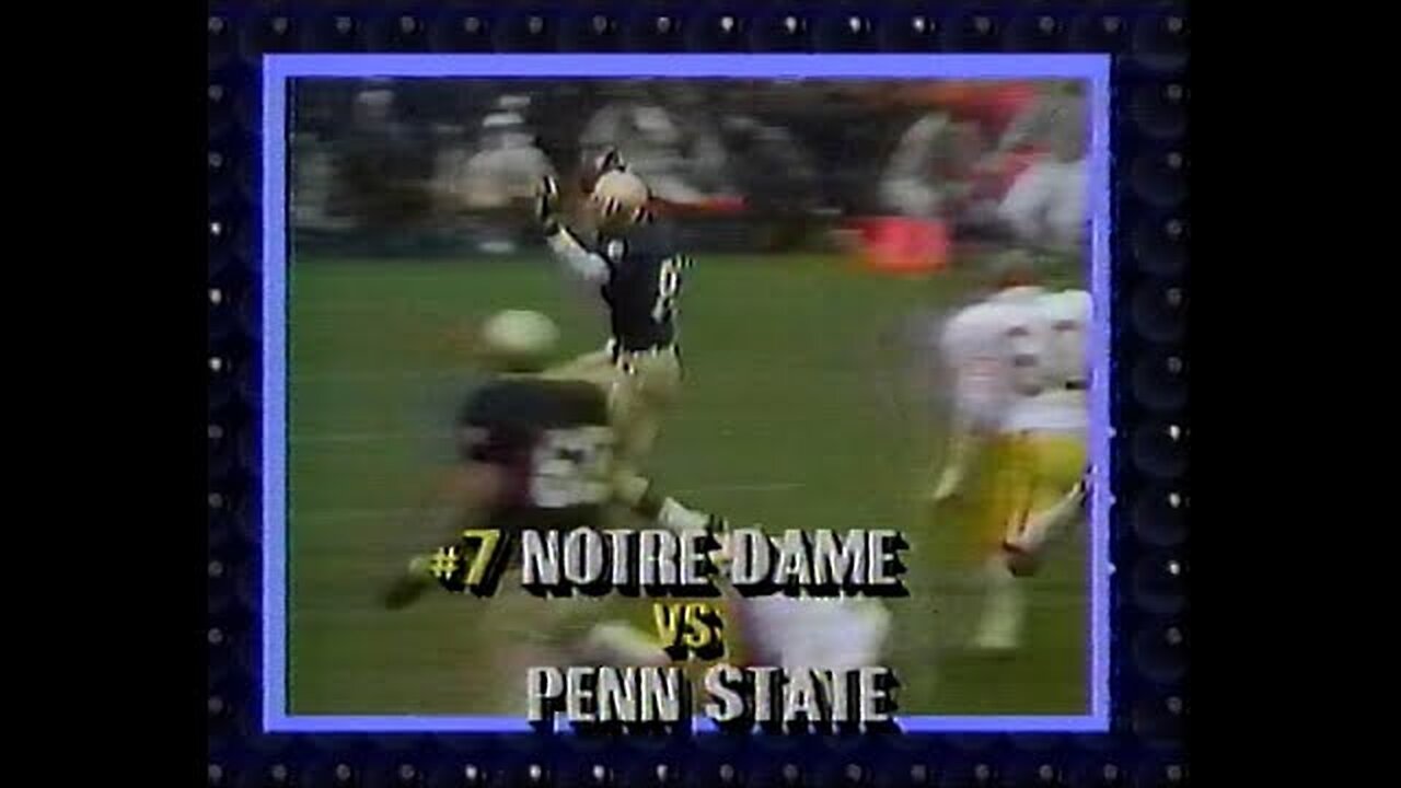 November 20, 1987 - Promo for Notre Dame - Penn State Football and 'West 57th'