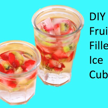 DIY Fruit filled ice cubes