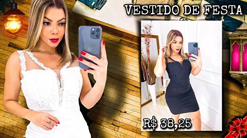 Vestido de Festa Feminino com Tule e Renda 2022/ Shopee