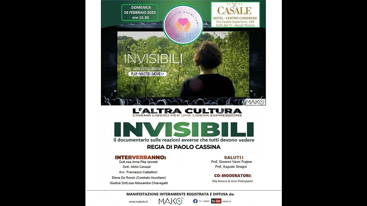 INVISIBILI ad Ascoli Piceno 26.2.2023 video su mako tv Italia