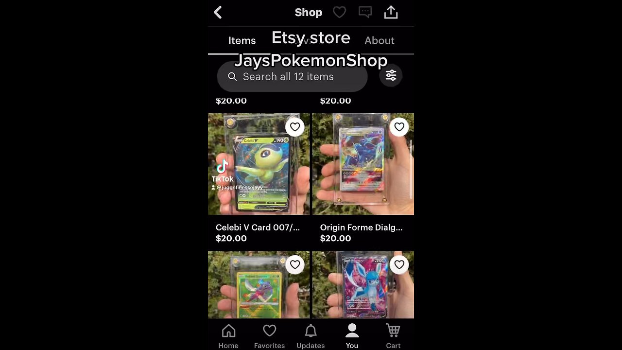 Pokémon Cards Etsy Store