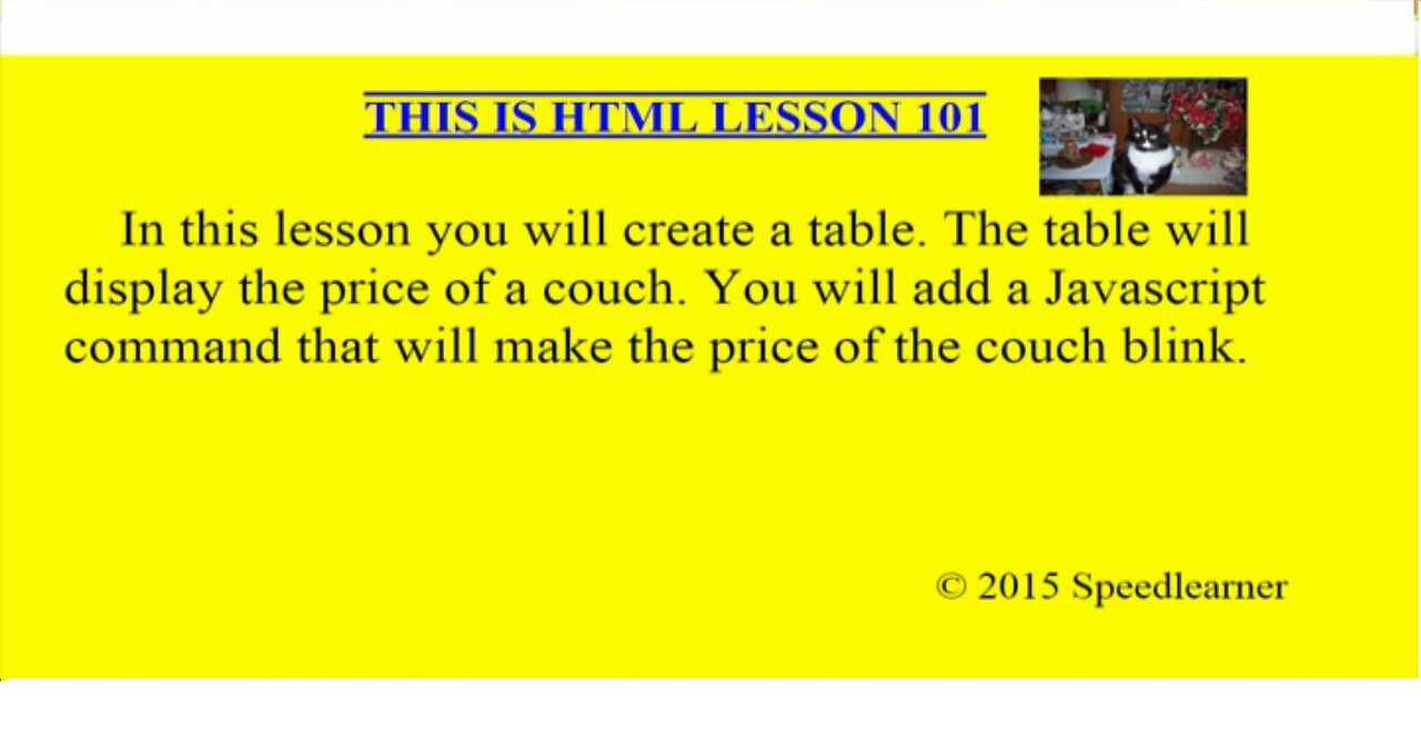 HTML Lesson 101