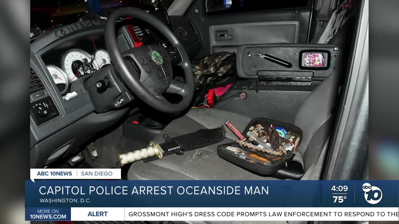 Oceanside man arrested in DC after knives found in truck