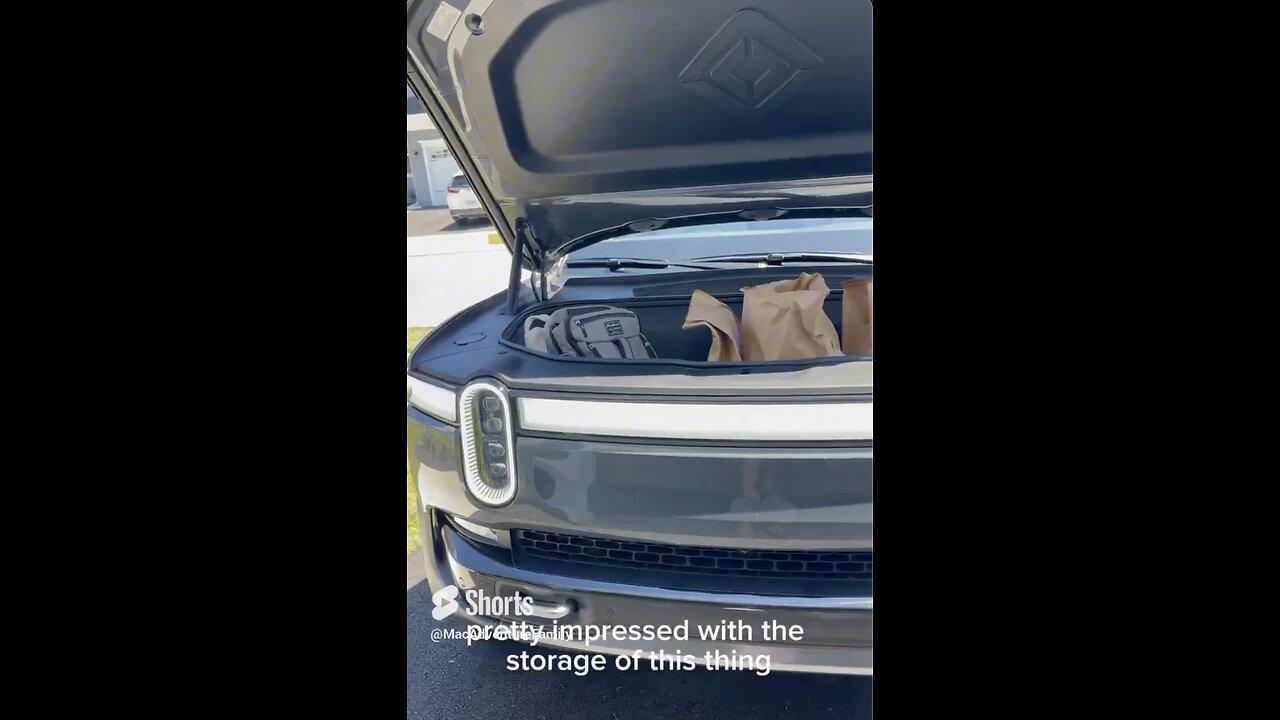 Rivian R1T Front Trunk Storage #rivian #r1t