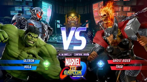 Ultron & Hulk VS Ghost Rider & Thor Marvel vs Capcom Infinite