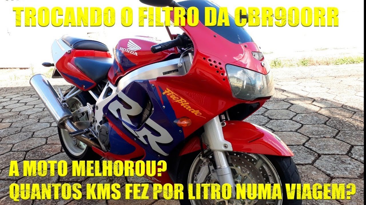 TROCANDO O FILTRO DE AR DA CBR900RR - A MOTO MELHOROU? - QUANTOS KMS FEZ POR LITRO NUMA VIAGEM?