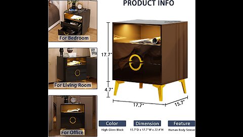 Gurexl Nightstand with Human Body Sensor