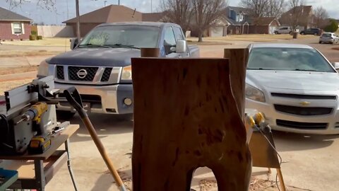 Building the second cedar end table from the other top