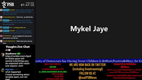 2023-09-20 07:40 EDT - Patriots Soapbox AM: with MykelJaye, SkyeBreeze